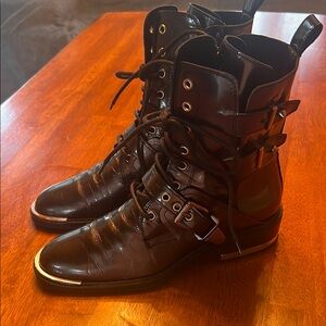 Women's gray/silver Leather Boots